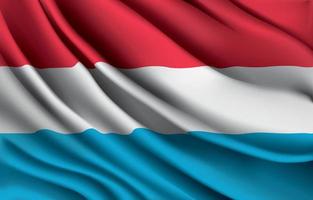 bandera nacional de luxemburgo ondeando ilustración vectorial realista vector