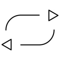 Repeat or return flow icon, exchange pivot, oval switch, thin line symbol on white background. Vector illustration.