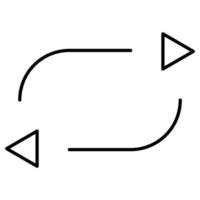 Repeat or return flow icon, exchange pivot, oval switch, thin line symbol on white background. Vector illustration.