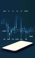 A guide for people entering the cryptocurrency market with a price chart and a pencil and note paper to study color background 3d render photo