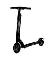 Electric scooter. A vehicle on two wheels with an electric motor. Scooter - vector sketch, hand drawn illustration sketch