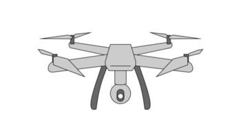 dron volador. vehículo aéreo no tripulado. control remoto desde el panel. gadget moderno - ilustración vectorial aislada