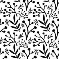 branches seamless background vector. floral pattern for textiles, interior design. twigs, berries vector