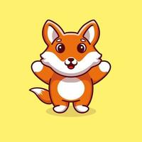 Cute fox mascot illustration cartoon premium vector