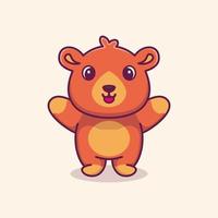 Cute bear mascot illustration cartoon premium vector