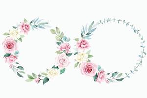Wreath of rose flower collection vector