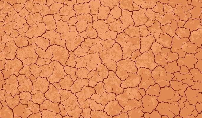 Dry and broken red soil background , Bad environment vector concept