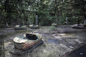 Bumper Cars, Pripyat Town in Chernobyl Exclusion Zone, Ukraine photo