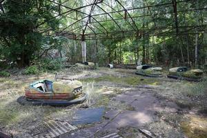 Bumper Cars, Pripyat Town in Chernobyl Exclusion Zone, Ukraine photo