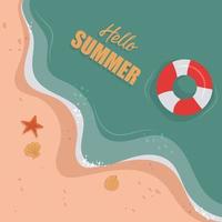 hola fondo de verano. banner de vacaciones con mar. vector