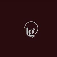 monograma del logotipo de las iniciales de lg vector