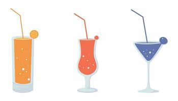 ilustración de juego de bebidas de vidrio, adecuada para el diseño de verano.