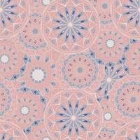 seamless pattern mandala art in cute pink color. vector