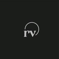 monograma del logotipo de las iniciales rv vector