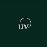 monograma del logotipo de las iniciales uv vector