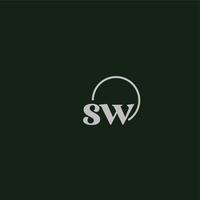 monograma del logotipo de las iniciales sw vector