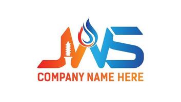 Letters JWS Name Initials Oil and Gas Company Logo Design vector