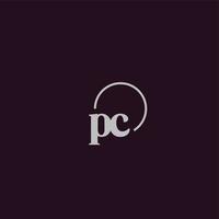 PC initials logo monogram vector