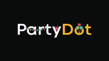 Party Dot Logo Design Template for Event Organizer Company vector