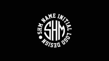 SHM Letters Name Initials Circular Logo Design Template vector