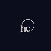 monograma del logotipo de las iniciales hc vector