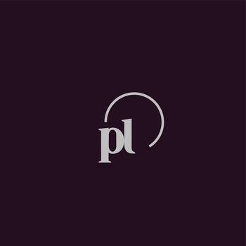 monograma del logotipo de las iniciales pl vector