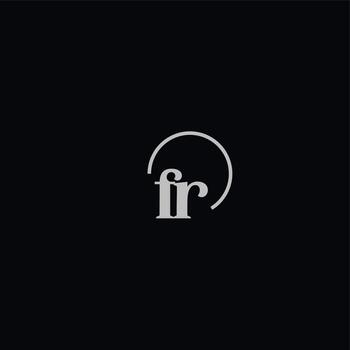 monograma del logotipo de las iniciales fr vector