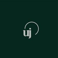 monograma del logotipo de las iniciales uj vector