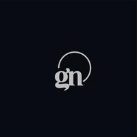 monograma del logotipo de las iniciales gn vector