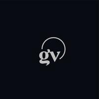 monograma del logotipo de las iniciales gv vector