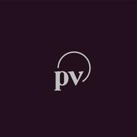 monograma del logotipo de las iniciales pv vector