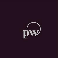PW initials logo monogram vector