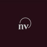 monograma del logotipo de las iniciales nv vector