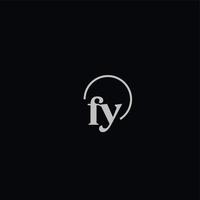 monograma del logotipo de las iniciales fy vector
