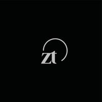 monograma del logotipo de las iniciales zt vector