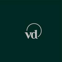 monograma del logotipo de las iniciales vd vector