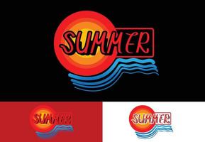 Summer letter logo, t shirt and sticker design template vector