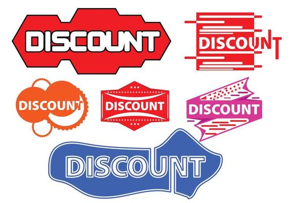 Discount logo, sticker, icon and t shirt design template