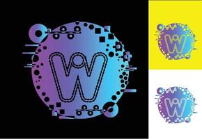 logotipo de tecnología w, icono, camiseta, plantilla de diseño de pegatinas vector