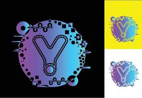 Y technology logo, icon, t shirt, sticker design template vector