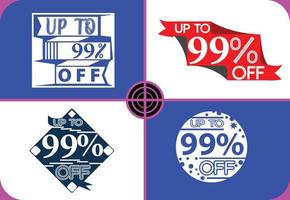 Up to 99 percent off logo, sticker, icon and t shirt design template vector