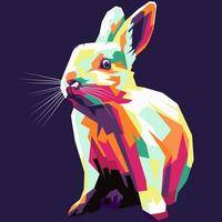 Colorful rabbit illustration vector