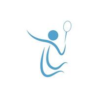 jugando plantilla de ilustración de diseño de icono de bádminton vector