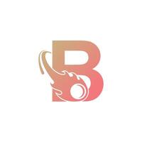 Letter B is passed by a falling meteor icon illustration vector