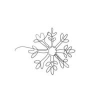 continuous line drawing snowflakes illustration vector