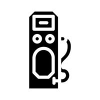 estación de carga coches eléctricos glifo icono vector ilustración