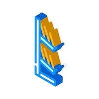 shelf with booklets isometric icon vector illustration