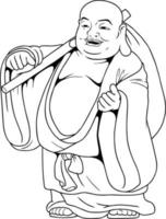 funny fat buddha vector