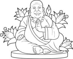 funny fat buddha vector