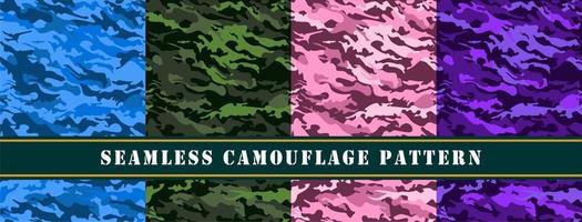 abstract texture military camouflage repeats seamless army set . vector illustration